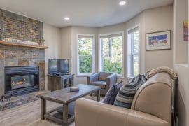 Ground floor fully renovated suite with gas fireplace, TV, heated floors in the bathroom, private hot tub, laundry. Ski-in and out from the skiway two houses down. Perfect for couples getaway or a small family.