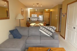 Top floor condo at Creekside nestled in the trees. Great ski in and out access to the Silver Queen chair. Pet-friendly, gas fireplace, free parking.